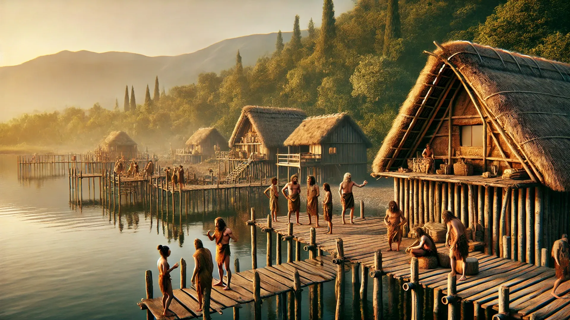 Illustration of the pile dwellings
